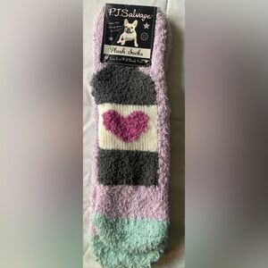 PJ Salvage Plush Socks with Heart Design